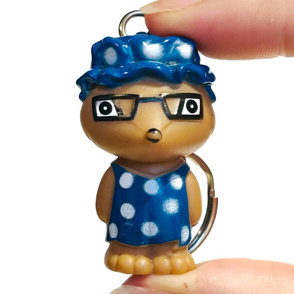 Vintage 1980s Star Awards Keychains Fox Wolf Grandma Blue Polka Dot Rainbow Toy - Picture 9 of 15